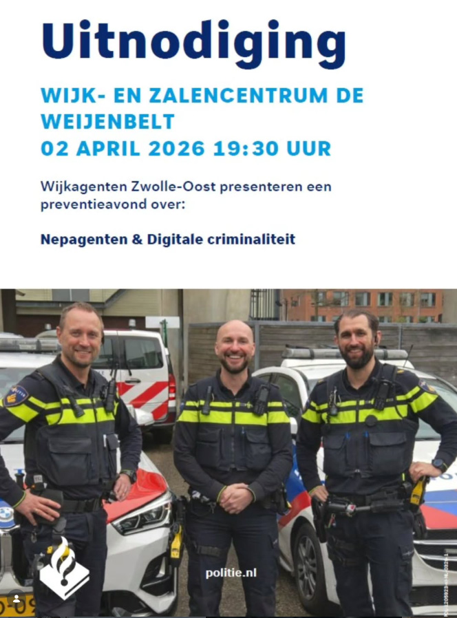 Preventieavond Wijkagenten Zwolle - online fraude & nepagenten